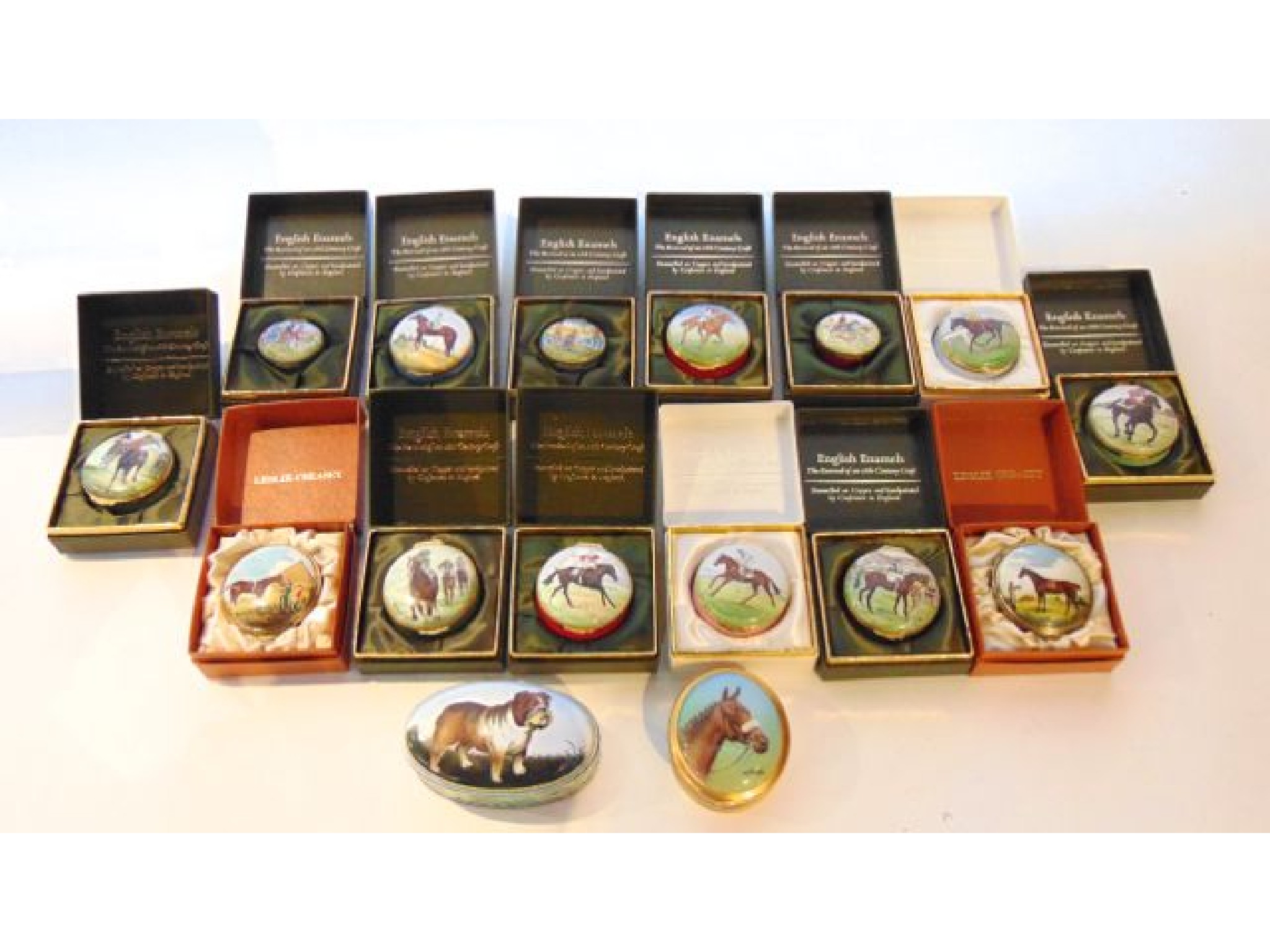 Appraisal: Eleven Crummles enamel boxes showing previous and present day famour