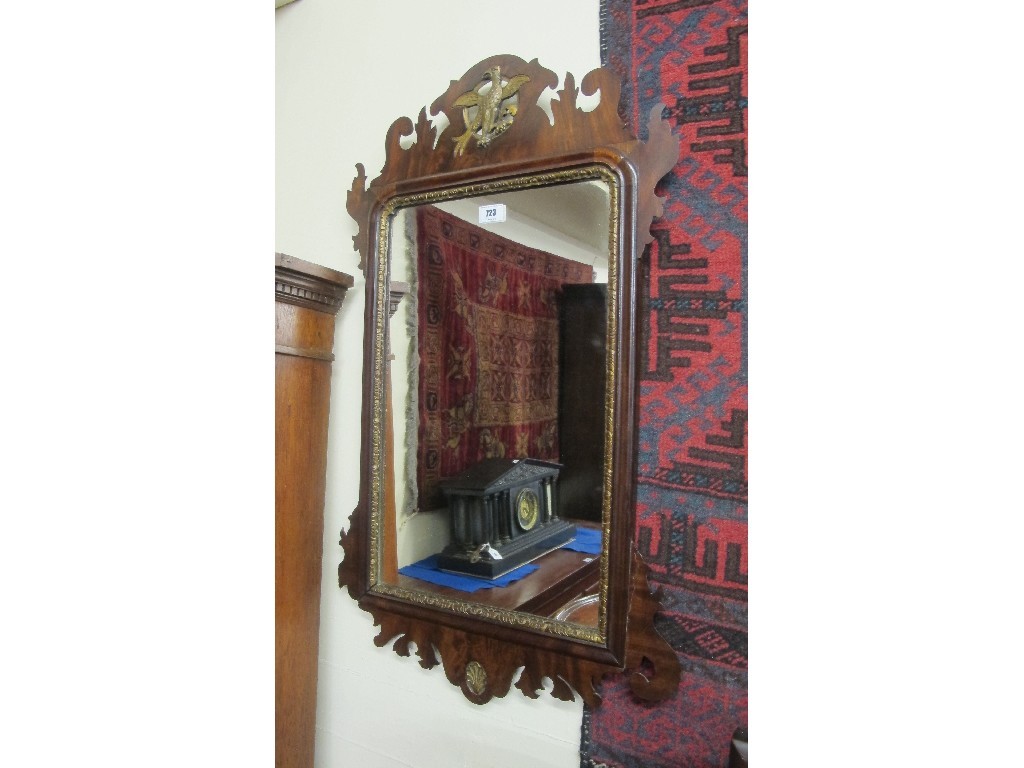 Appraisal: Regency style mahogany and gilt wood wall mirror