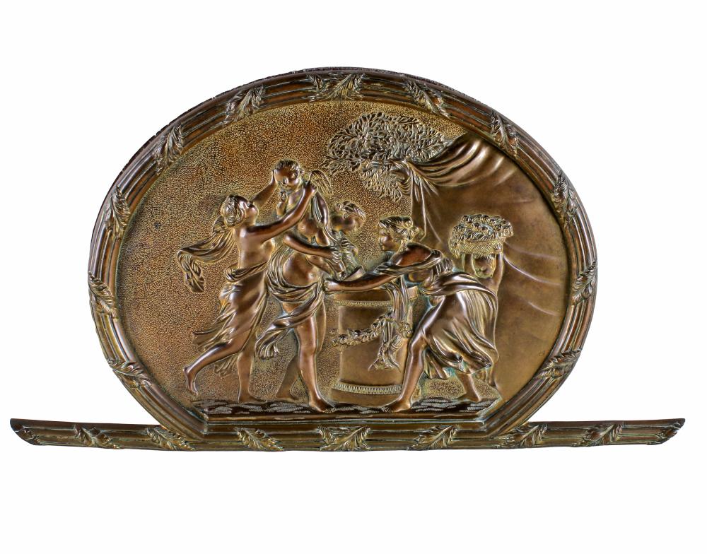 Appraisal: BRONZE RELIEF PLAQUEin the Neoclassic style x inches Condition