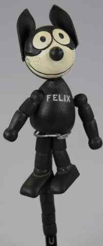 Appraisal: WOODEN JOINTED ''FELIX THE CAT'' FIGURE Schoenhut toy with stamp