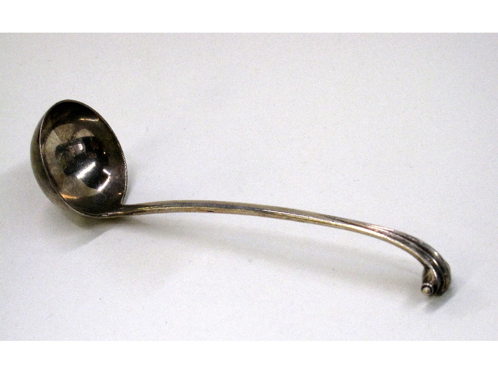 Appraisal: William IV silver sauce ladle Edinburgh