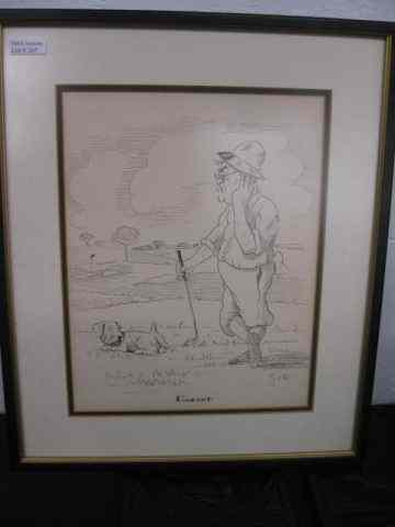 Appraisal: Golf Drawing ''Hazard'' by Vinzento Zito '' x '' image