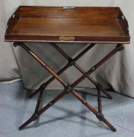 Appraisal: Mahogany Tray Top Folding Table Antique with a Chippendale style