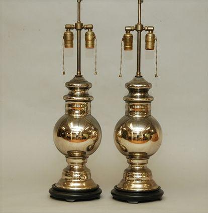 Appraisal: Pair of Mercury Glass Lamps