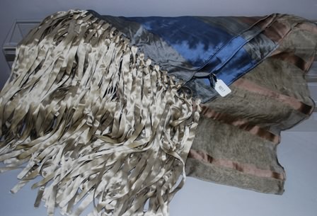 Appraisal: Giorgio Armani silk blue brown multi color shawl with silk