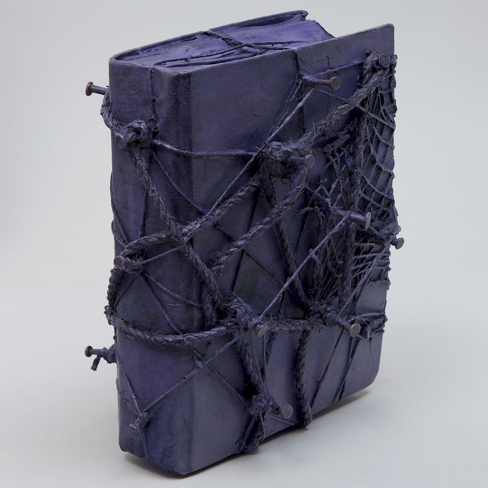 Appraisal: Barton Benes - Untitled Purple Book with Rope and Nails