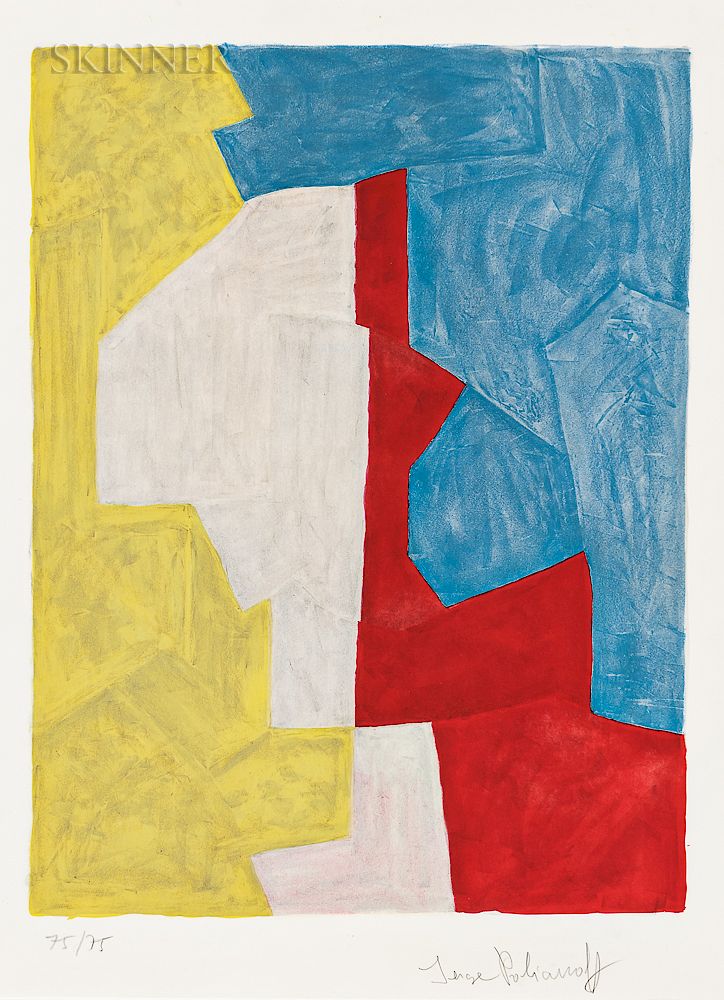 Appraisal: Serge Poliakoff Russian - Composition in Yellow Red and Blue