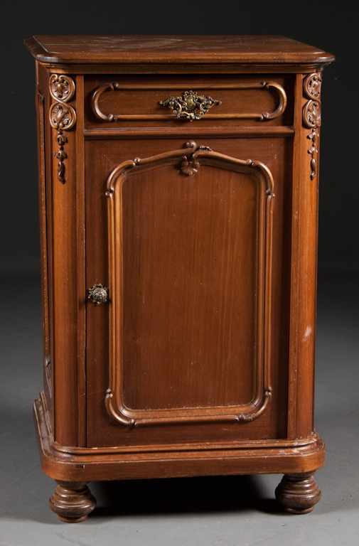 Appraisal: Victorian walnut side cabinet second half- th century with floral