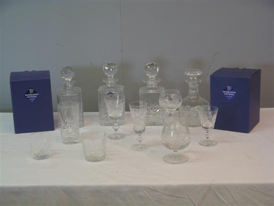 Appraisal: Suite of Edinburgh glass to include four decanters and thirty