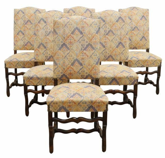 Appraisal: lot of French Louis XIV style highback dining chairs th