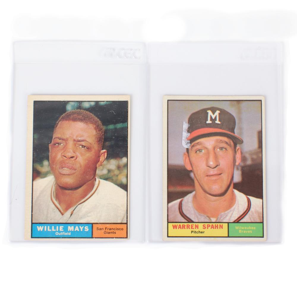 Appraisal: TOPPS WILLIE MAYS WARREN SPAHN BASEBALL CARDS Topps Willie Mays