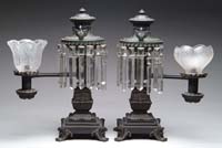 Appraisal: A PAIR OF TH CENTURY ARGAND TABLE LAMPS BY BENJAMIN