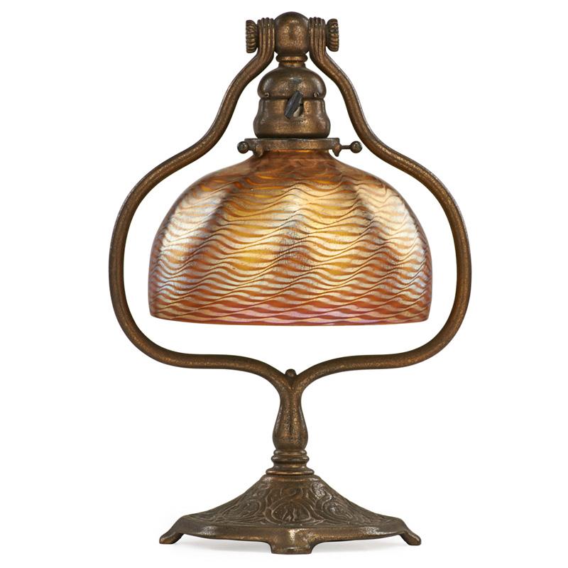 Appraisal: TIFFANY STUDIOS Lamp Wave shade Zodiac base Condition Report Overall