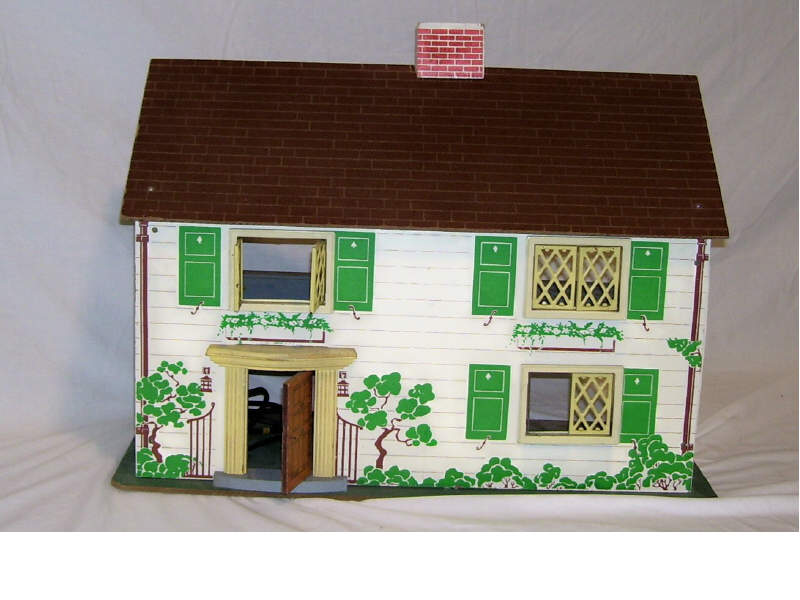 Appraisal: Wooden Two Story Dollhouse Masonite construction with wood trim Measures