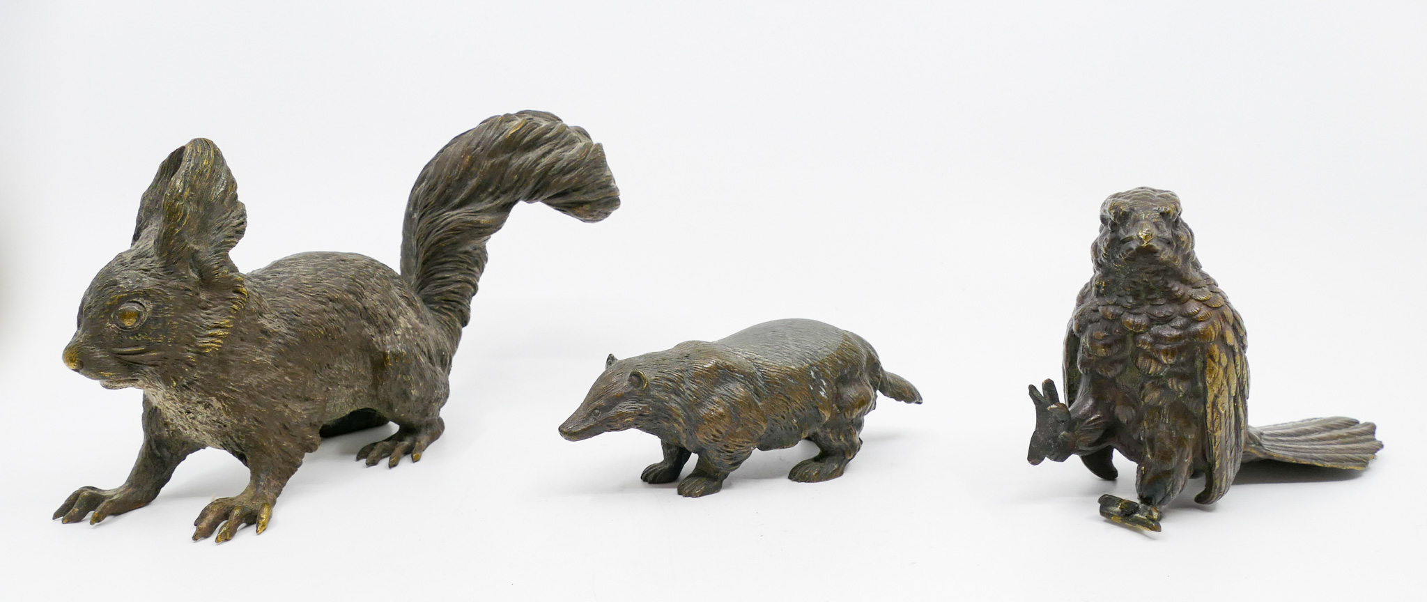 Appraisal: pc Antique Austrian Bronze Animal Figures '' to '' -