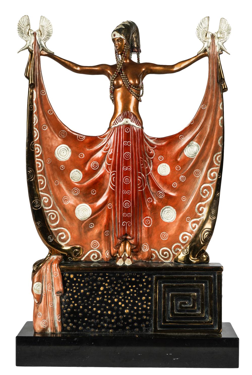 Appraisal: ROMAIN ERTE DE TIRTOFF - VENUScold-painted and gilt bronze mounted