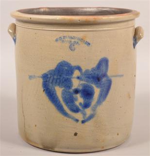 Appraisal: Pfaltzgraff Gall Floral Slip Decorated Stoneware Crock H B Pfaltzgraff