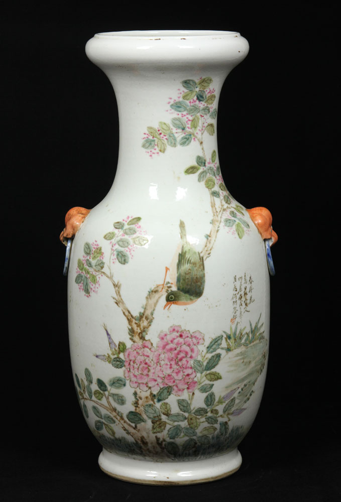 Appraisal: - Chinese th C Famille Rose Porcelain Vase Famille rose