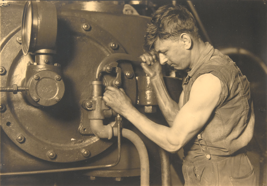 Appraisal: HINE LEWIS W - Untitled mechanic Silver contact print x