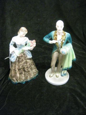 Appraisal: Pair of Goldschnieder Porcelain Figurines man woman excellent