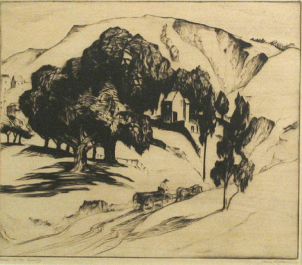 Appraisal: Gene Kloss American - Road to the Quarry K Drypoint