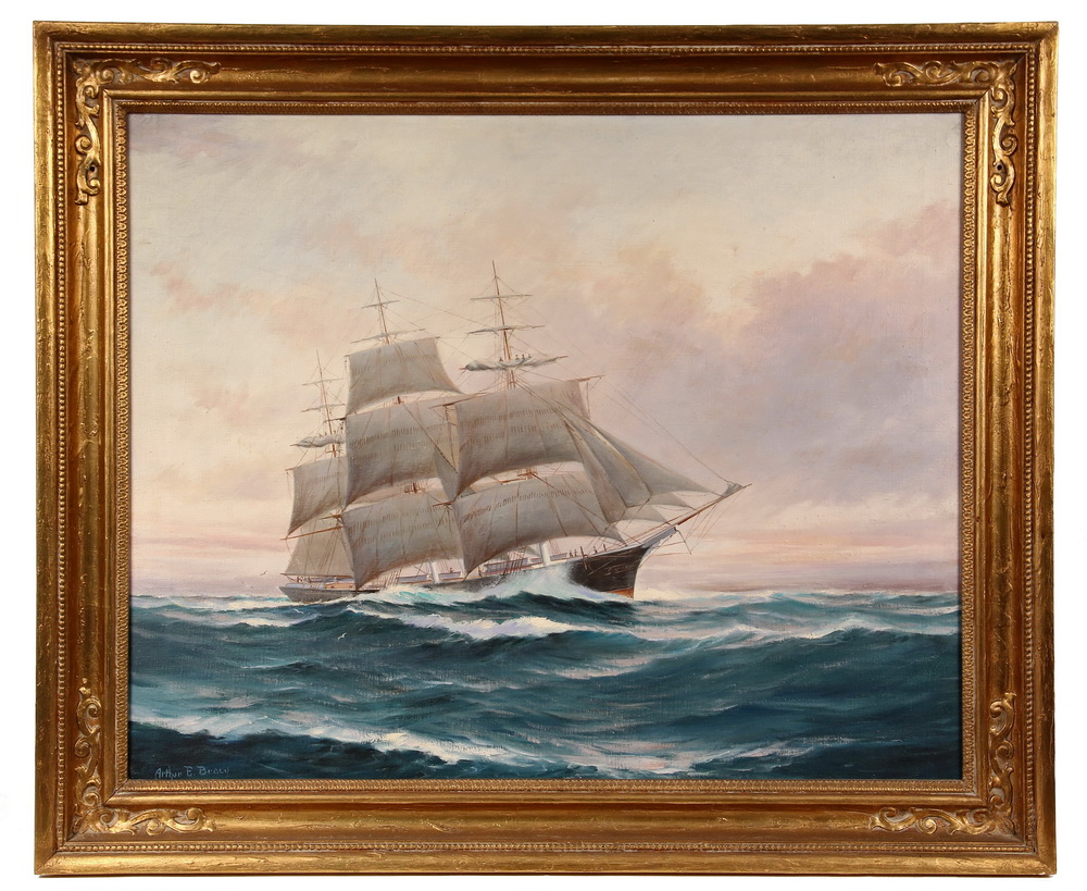 Appraisal: MARINE OIL ON CANVAS - Portrait of Fully Rigged Ship