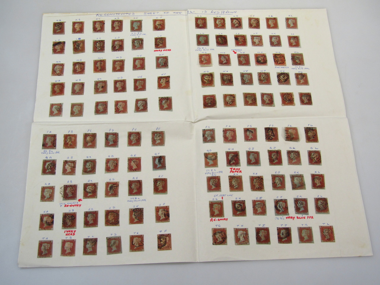 Appraisal: Various Victorian stamps reconstituted sheet to include thin paper KA