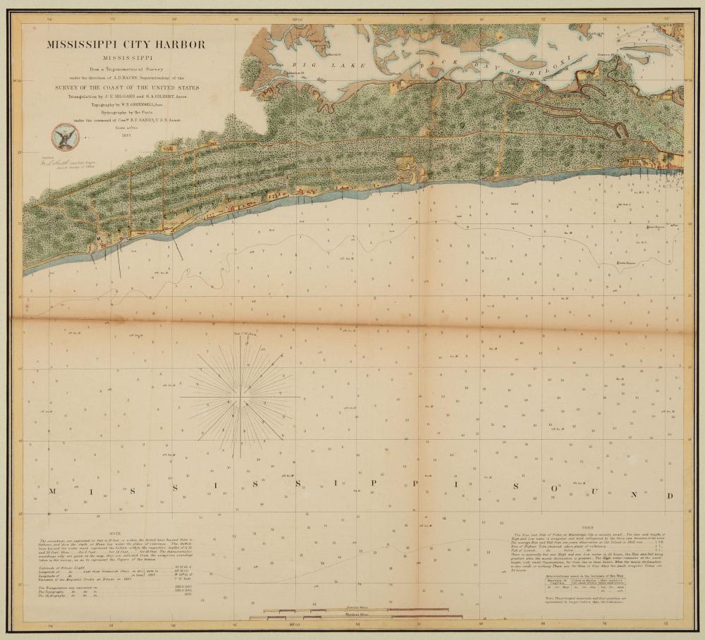 Appraisal: Two Antique Mississippi Coast Maps A Chart of the Sea