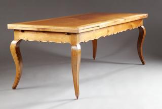 Appraisal: Louis XV Style Carved Cherry Draw Leaf Dining Tabl Louis