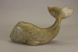 Appraisal: Inuit Carved Stone Whale Inuit Carved Stone Whale Having damage