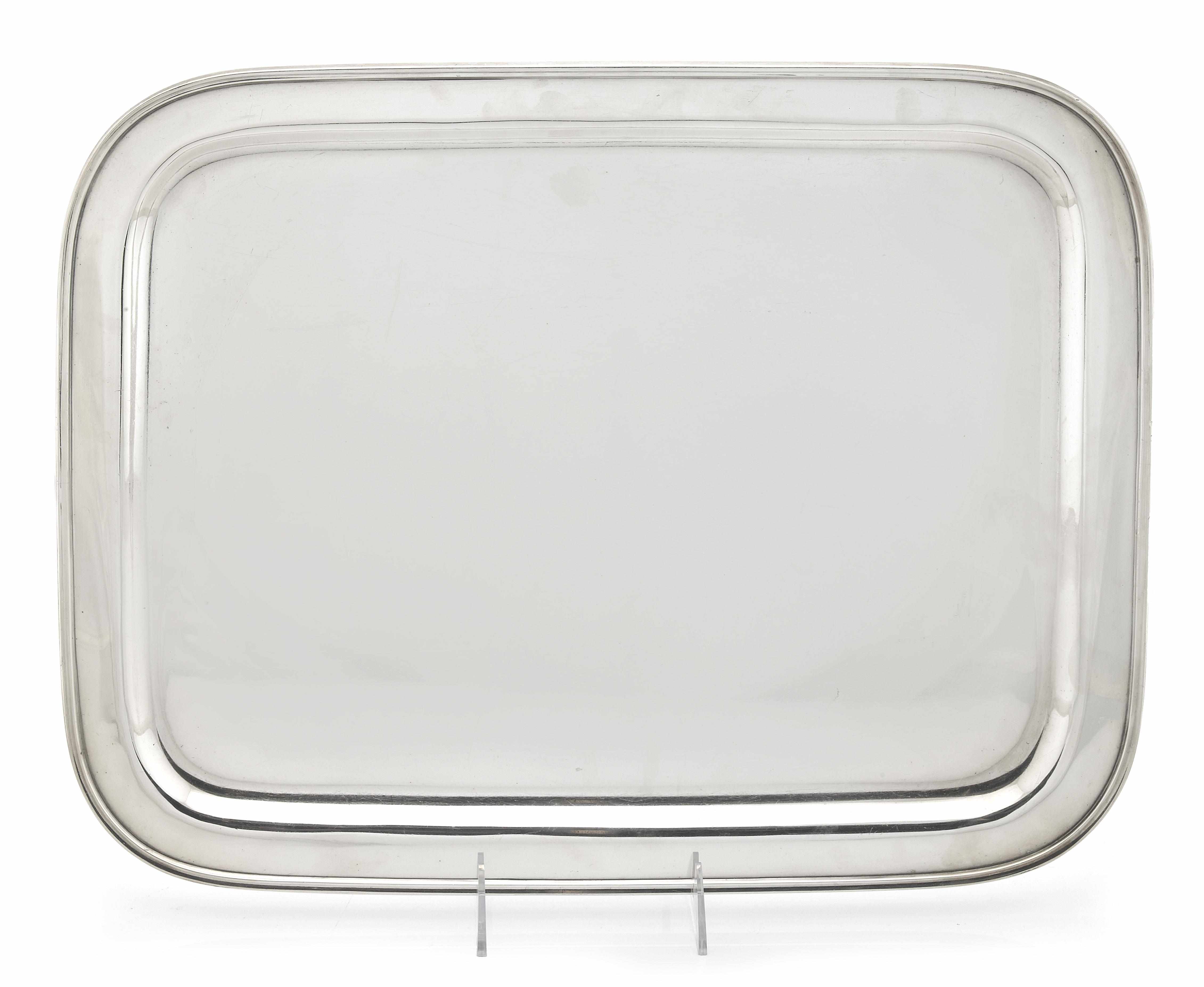 Appraisal: An American sterling silver rectangular tray Tiffany Co New York