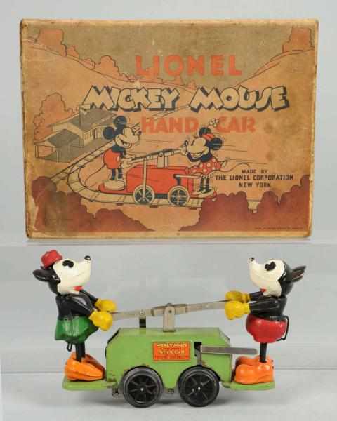 Appraisal: Lionel Walt Disney Mickey Mouse Handcar American Scarcer green colored