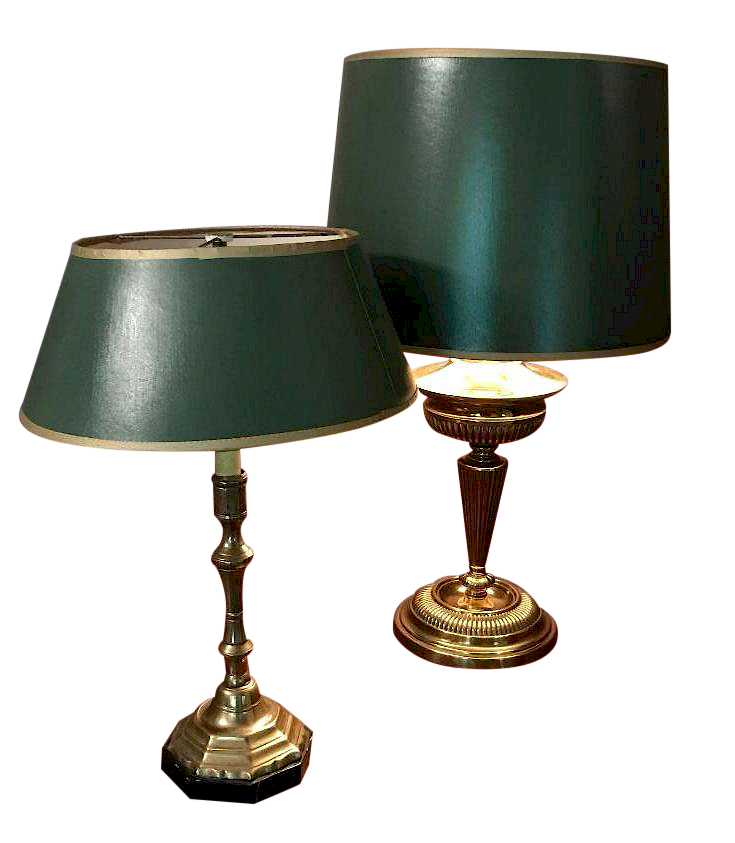 Appraisal: Brass Bouillotte Lamps Two Bouilette Lamps Two Brass Bouilette lamps