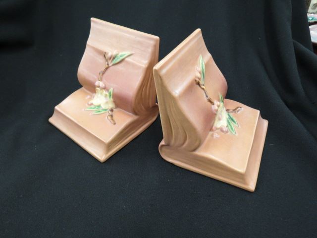 Appraisal: Roseville Bushberry Art Pottery Bookends red-pink excellent