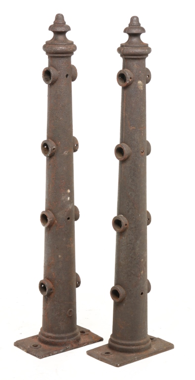 Appraisal: PAIR OF AMERICAN FENCE POSTS Late th century cast iron