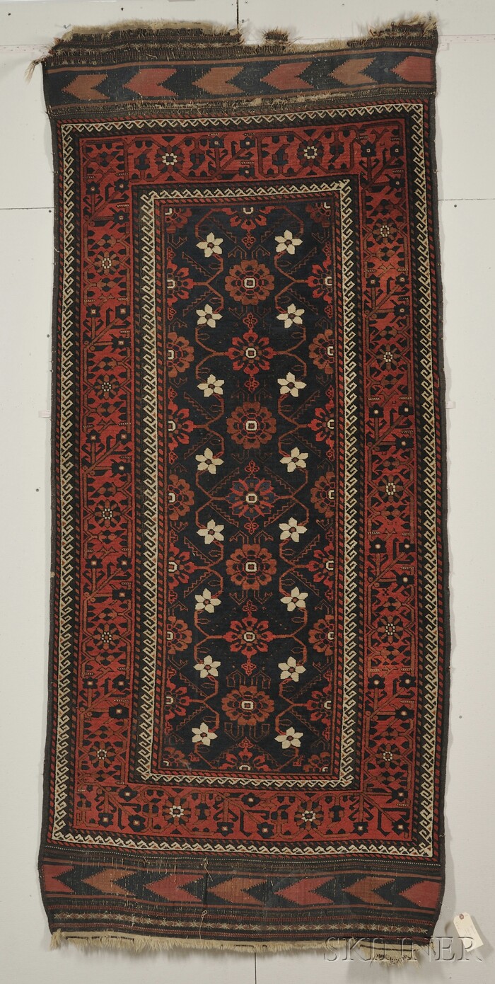 Appraisal: Baluch Rug Northeast Persia last quarter th century black oxidation