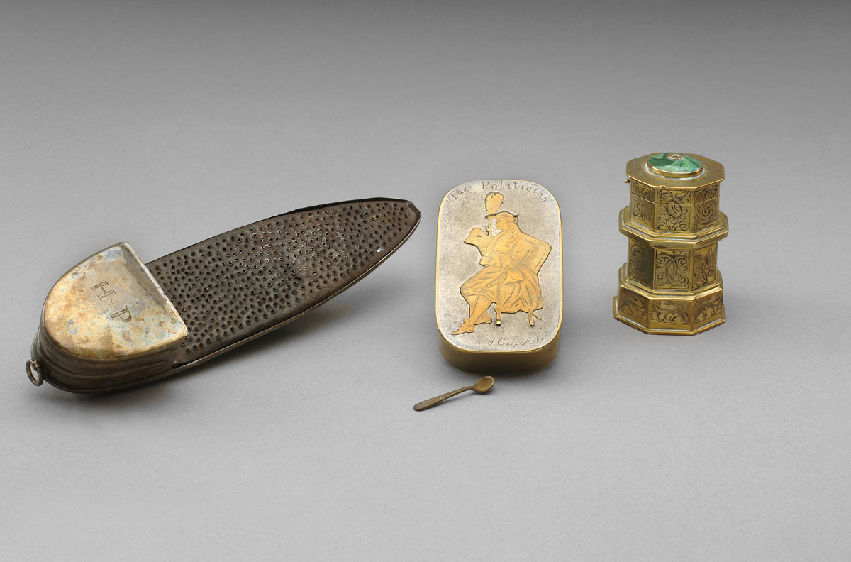 Appraisal: ENGLISH OR CONTINENTAL SILVERED-METAL NUTMEG GRATER LATE EIGHTEENTH CENTURY Of