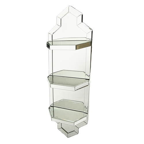 Appraisal: An Art Deco style mirror glass wall hanging triple shelf