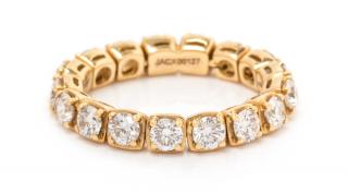 Appraisal: An Karat Yellow Gold and Diamond Flexible Eternity Band Ralph