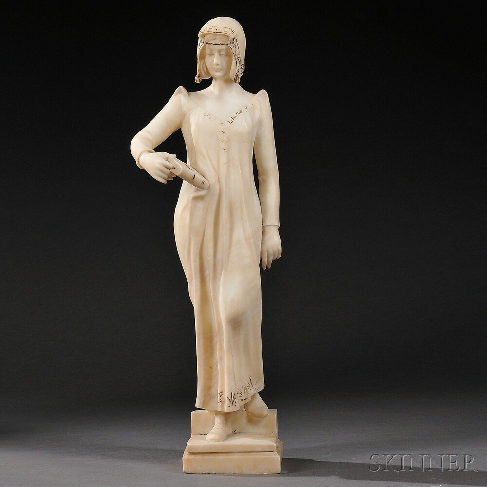 Appraisal: Italian School th Century Alabaster Figure of Laura carved as