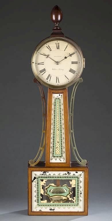 Appraisal: Wallace Nutting banjo clock A Wallace Nutting banjo clock Reverse