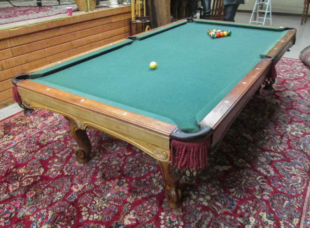 Appraisal: CUSTOM POOL TABLE WITH ACCESSORIES American recent production -piece slate