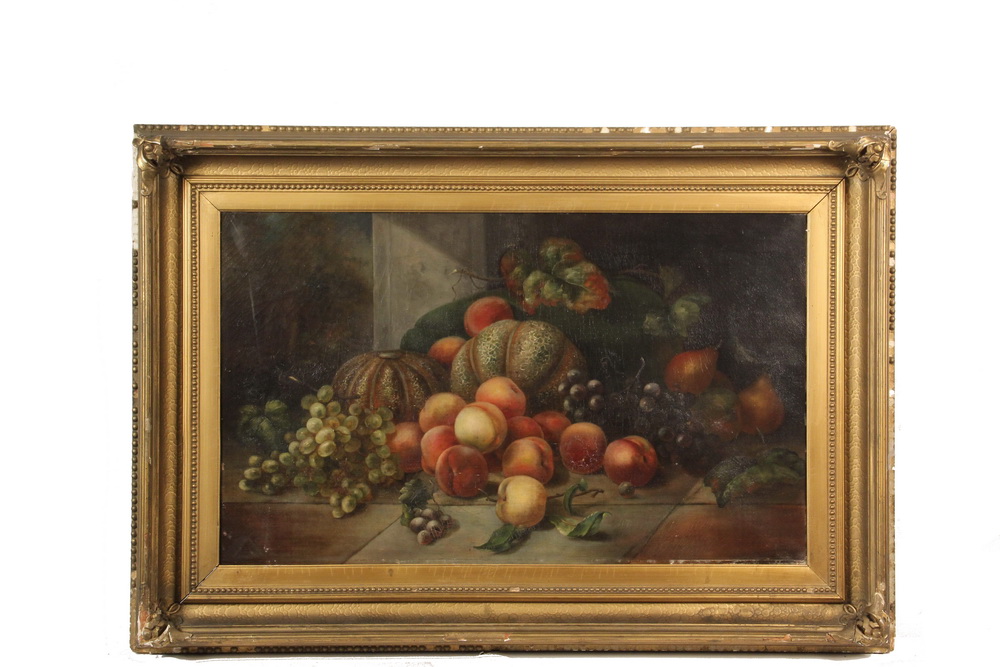 Appraisal: TH C AMERICAN SCHOOL STILL LIFE - Grapes Peaches Pears