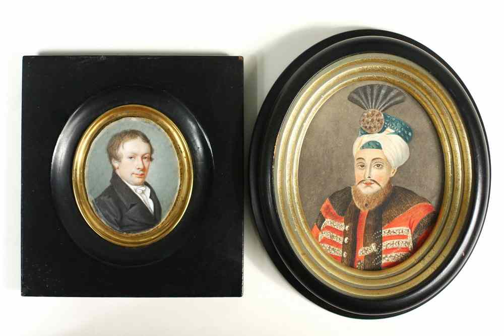 Appraisal: MINIATURE PORTRAITS - Including W C on Ivory Portrait of