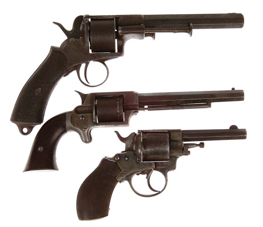 Appraisal: LOT OF THREE EARLY REVOLVERS Webley's Patent Single Action Revolver