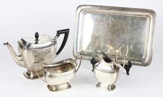 Appraisal: Art Deco Dutch silver tea service troy oz lot of