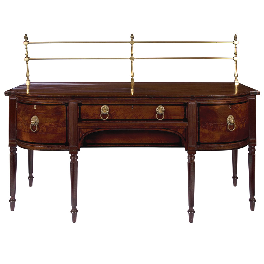 Appraisal: Regency Part Ebonized Mahogany Sideboard Circa The D-shaped line inlaid