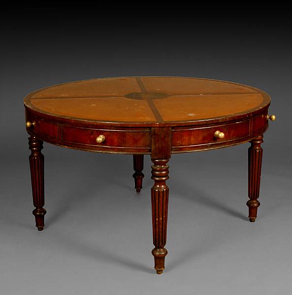 Appraisal: A William IV style mahogany circular center table height in