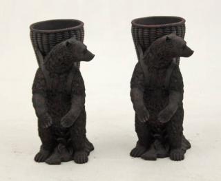 Appraisal: PAIR OF BEAR FORMED COMPOSITION WINE COOLERS PAIR OF BEAR