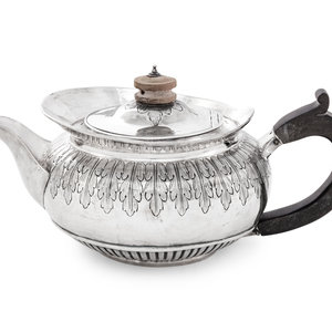 Appraisal: A George III Silver Teapot Rebecca Emes Edward Barnard I